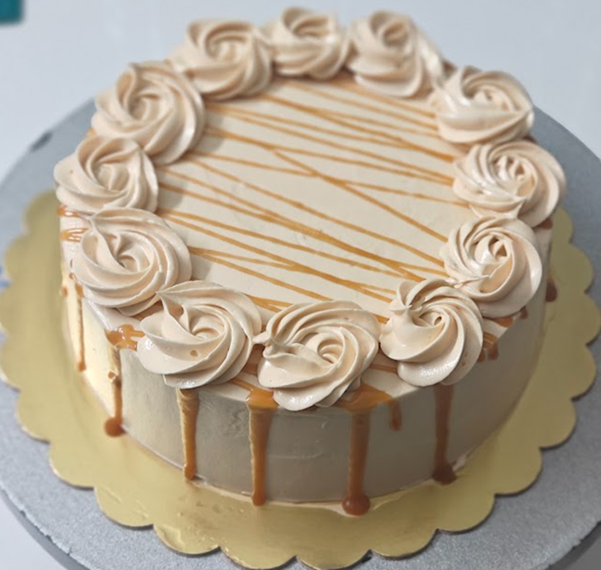 Salted caramel drip cake with buttercream rosettes - celebration cake Bangalore